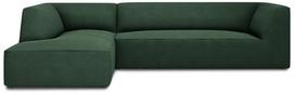 Kampinė sofa Micadoni Home Ruby 4 Seats, tamsiai žalia sp., kairinė, 273 x 180 cm x 69 cm