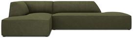 Kampinė sofa Micadoni Home Ruby Modular 4 Seats, tamsiai žalia sp./žalia sp., kairinė, 273 x 180 cm x 69 cm