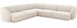Kampinė sofa Micadoni Home Miley Velvet Symmetrical, šviesiai ruda sp., 252 x 252 cm x 74 cm