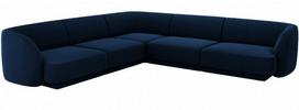 Kampinė sofa Micadoni Home Miley Velvet Symmetrical, mėlyna sp., 252 x 252 cm x 74 cm