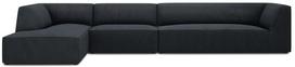 Kampinė sofa Micadoni Home Ruby 5 Seats, juoda sp., kairinė, 366 x 180 cm x 69 cm