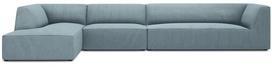 Kampinė sofa Micadoni Home Ruby 5 Seats, žydra sp., kairinė, 366 x 180 cm x 69 cm