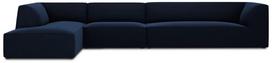 Kampinė sofa Micadoni Home Ruby 5 Seats, tamsiai mėlyna sp., kairinė, 366 x 180 cm x 69 cm