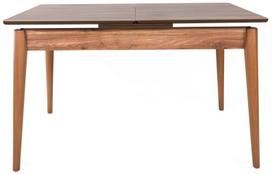 Stalas išskleidžiamas Kalune Design Sigma 993, balta sp./riešuto sp., 130 - 166 cm x 130 cm x 70 cm