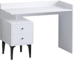 Rašomasis stalas su spintele Kalune Design Dow DEC0088, 100 cm x 45 cm, 80 cm, balta sp.