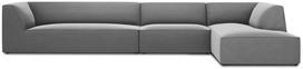 Kampinė sofa Micadoni Home Ruby 5 Seats, pilka sp., dešininė, 366 x 180 cm x 69 cm