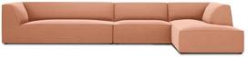 Kampinė sofa Micadoni Home Ruby 5 Seats, rožinė sp., dešininė, 366 x 180 cm x 69 cm