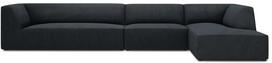 Kampinė sofa Micadoni Home Ruby 5 Seats, juoda sp., dešininė, 366 x 180 cm x 69 cm