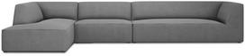 Kampinė sofa Micadoni Home Ruby 5 Seats, pilka sp., kairinė, 366 x 180 cm x 69 cm