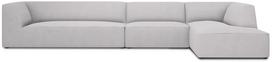 Kampinė sofa Micadoni Home Ruby 5 Seats, šviesiai pilka sp., dešininė, 366 x 180 cm x 69 cm