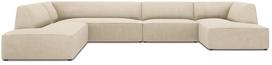 Kampinė sofa Micadoni Home Ruby Panoramic 7 Seats, šviesiai ruda sp., kairinė, 366 x 273 cm x 69 cm