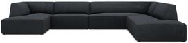 Kampinė sofa Micadoni Home Ruby Panoramic 7 Seats, juoda sp., dešininė, 366 x 273 cm x 69 cm