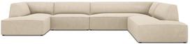 Kampinė sofa Micadoni Home Ruby Panoramic 7 Seats, šviesiai ruda sp., dešininė, 366 x 273 cm x 69 cm