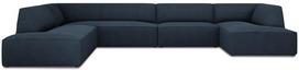 Kampinė sofa Micadoni Home Ruby Panoramic 7 Seats, tamsiai mėlyna sp., kairinė, 366 x 273 cm x 69 cm