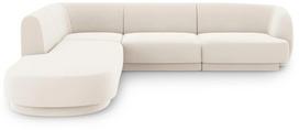 Kampinė sofa Micadoni Home Miley Velvet 6 Seats, šviesiai ruda sp., kairinė, 252 x 220 cm x 74 cm