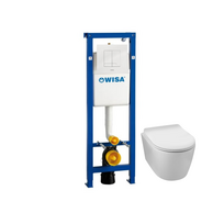 Potinkinis WC komplektas WISA rėmas 110cm+ Balneo klozetas + WISA baltas mygtukas