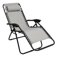 Lauko gultas Patio Relax 47818, juoda sp./pilka sp., 175 cm x 44 cm x 48 - 66.5 cm