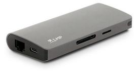 Šakotuvas LMP USB-C - HDMI/Mini DisplayPort/2 x USB/RJ-45/USB-C/SD/MicroSD LMP-USBC-TRAV-SG USB-C male, HDMI/Mini DisplayPort/2 x USB/RJ-45/USB-C/SD/MicroSD female, pilka sp.