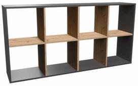 Pastatoma lentyna Malax 2x4, antracito sp./ąžuolo sp., 75 cm x 147 cm x 30 cm