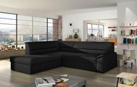Kampinė sofa Elano Soft 11, juoda sp., kairinė, 255 x 212 cm x 90 cm