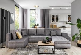 Kampinė sofa Giovanni Dora 90, pilka sp., dešininė, 200 x 340 cm x 88 cm