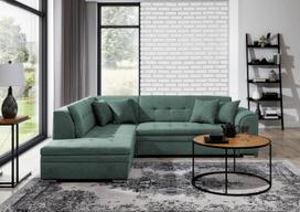 Kampinė sofa Pieretta Poco 100, žalia sp., kairinė, 205 x 260 cm x 80 cm