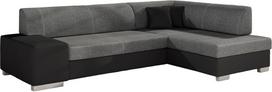 Kampinė sofa Fabio Sawana 05, Soft 11, juoda sp./tamsiai pilka sp., dešininė, 167 x 268 cm x 73 cm