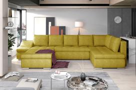 Kampinė sofa Giovanni Omega 68, geltona sp., kairinė, 200 x 340 cm x 88 cm