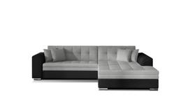 Kampinė sofa Sorento Sawana 21, Soft 11, juoda sp./pilka sp., dešininė, 195 x 295 cm x 80 cm