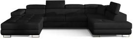 Kampinė sofa Rodrigo Sawana 14, juoda sp., dešininė, 202 x 345 cm x 90 cm