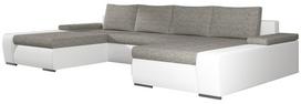 Kampinė sofa Marino Berlin 01, Soft 17, balta sp./pilka sp., 200 x 363 cm x 88 cm