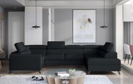 Kampinė sofa Escada Monolith 97, tamsiai pilka sp., dešininė, 200 x 330 cm x 98 cm