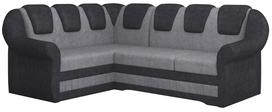 Kampinė sofa Lord II Dora 90, Dora 96, juoda sp./pilka sp., kairinė, 190 x 180 cm x 105 cm