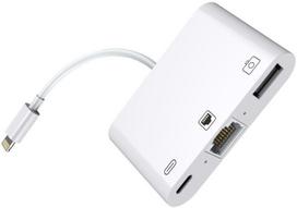 Adapteris MicroConnect Lightning - Lightning/RJ-45/USB LIGHT-HUB2 Lightning male, Lightning/RJ-45/USB - female, balta sp.