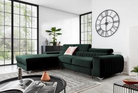 Kampinė sofa Grayson Loco 35, tamsiai žalia sp., kairinė, 205 x 278 cm x 92 cm
