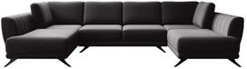 Kampinė sofa Larco Velvetmat 10, juoda sp., 191 x 362 cm x 90 cm