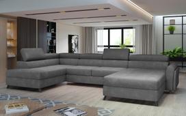 Kampinė sofa Josette Paros 06, tamsiai pilka sp., kairinė, 200 x 370 cm x 98 cm