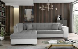 Kampinė sofa Pieretta Sawana 21, Soft 17, balta sp./pilka sp., kairinė, 205 x 260 cm x 80 cm