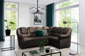 Kampinė sofa Lord II Dora 28, tamsiai ruda sp., dešininė, 190 x 243 cm x 105 cm