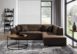 Kampinė sofa Pieretta Poco 22, tamsiai ruda sp., dešininė, 205 x 260 cm x 80 cm