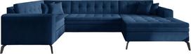 Kampinė sofa Montez Nube 40, tamsiai mėlyna sp., dešininė, 180 x 340 cm x 93 cm