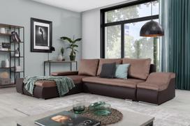 Kampinė sofa Ontario Monolith 09, Soft 66, šviesiai ruda sp./tamsiai ruda sp., kairinė, 200 x 296 cm x 88 cm