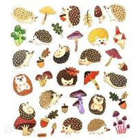 Lipdukas DallPrint Hedgehogs, vaikiški, 17 cm, 15 cm įvairių spalvų