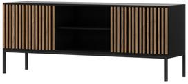 TV staliukas Meorati, ąžuolo sp./juoda sp., 150 cm x 40 cm x 60 cm