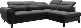 Kampinė sofa Noble Flores 10, juoda sp., dešininė, 201 x 255 cm x 100 cm