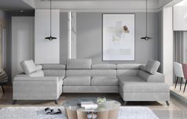 Kampinė sofa Escada Paros 05, pilka sp., dešininė, 200 x 330 cm x 98 cm