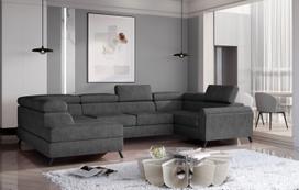 Kampinė sofa Escada Dora 96, antracito sp., kairinė, 200 x 350 cm x 98 cm