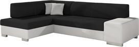 Kampinė sofa Fabio Sawana 14, Soft 17, balta sp./juoda sp., kairinė, 167 x 268 cm x 73 cm
