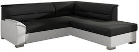 Kampinė sofa Bergen Sawana 14, Soft 17, balta sp./juoda sp., dešininė, 214 x 247 cm x 83 cm