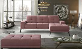 Kampinė sofa Torrense Mat Velvet 63, rožinė sp., dešininė, 265 x 175 cm x 98 cm